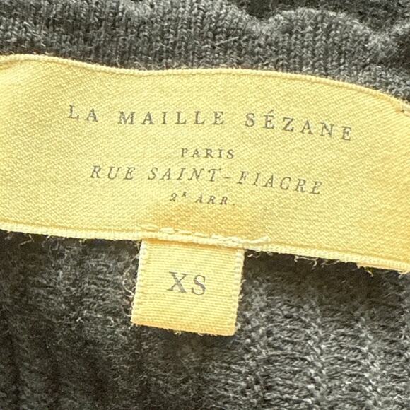 Sezane Luxe Merino Wool Blend Ribbed Janice Mini Dress Black Size XS - Picture 8 of 11